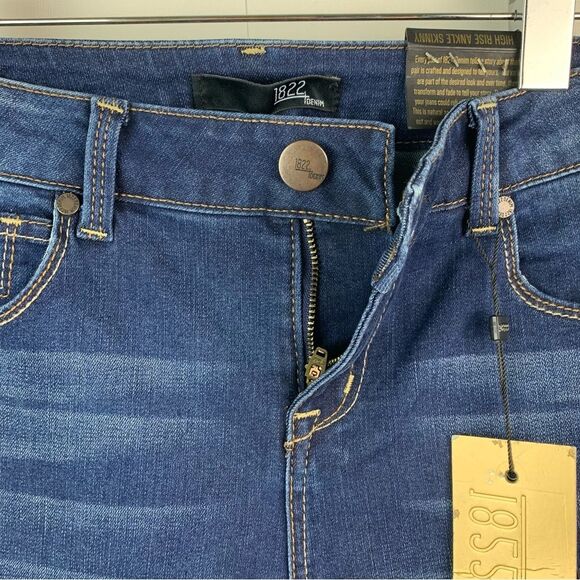 NWT 1822 Denim Women’s Blue high rise ankle skinny jeans pants size 26 New - Picture 6 of 9